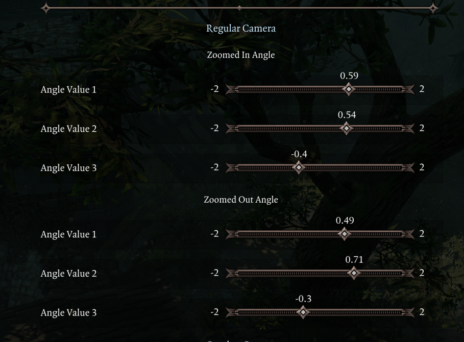 Angle settings tab.