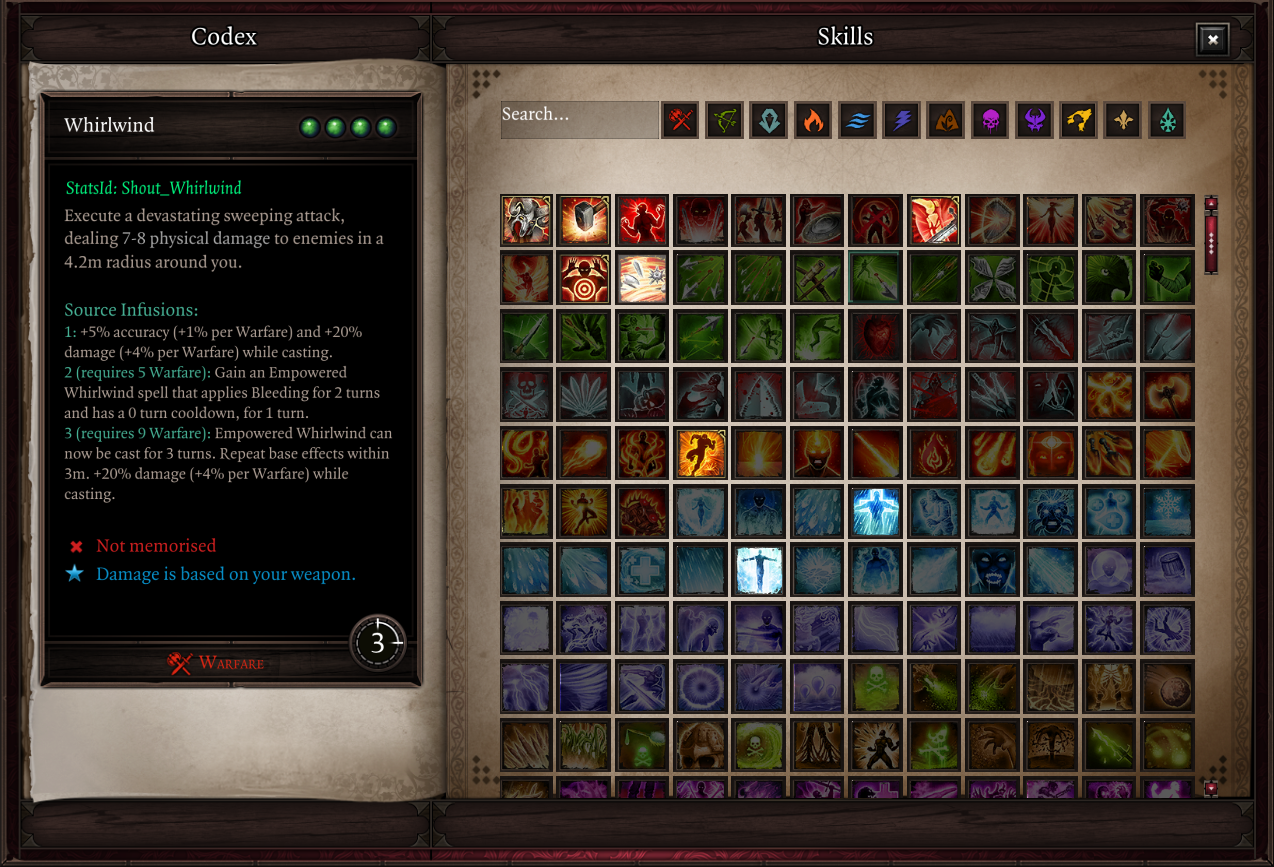 Codex setting to show tooltips on the left, with opaque background enabled.